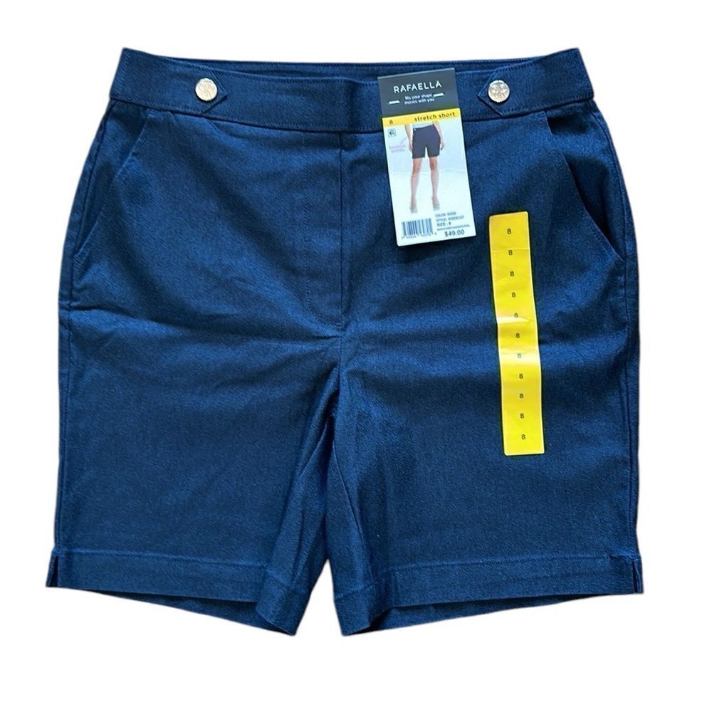 NEW Rafaella Dark Navy Stretch Shorts - Picture 2 of 6